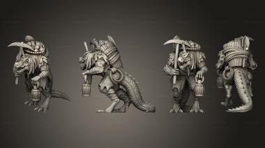 Military figurines Lizardman Tribe Digger 3d model
