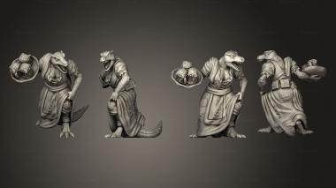 Military figurines Lizardman Tribe Waitress 3d model
