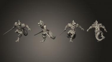 Military figurines Lizardman Tribe Warrior 3d model