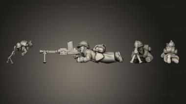 Military figurines LMG GUNNER A 001 3d model