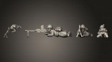 Military figurines LMG GUNNER A 002 3d model