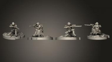 Military figurines LRDG BIKERS 01 3d model