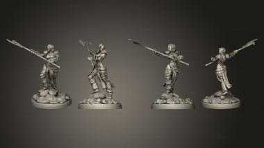 Military figurines lven Huntress Attacking 3d model