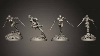 Military figurines lven Huntress Charging v 3 3d model