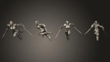 Military figurines lven Huntress Charging 3d model