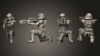 Military figurines Madox aiming croach 3d model