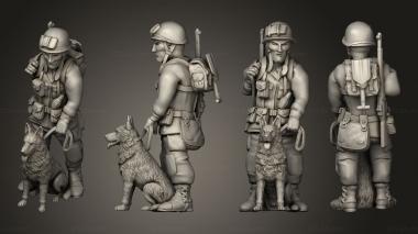Military figurines Maitre chien paratrooper 28 3d model