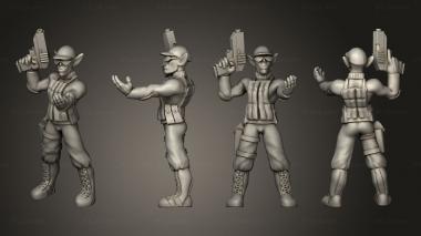 Military figurines Male Elf Cop Gesturing 3d model