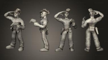Military figurines Male Human Rigger 3d model