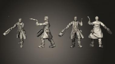 Military figurines Male Scientist Head 3d model