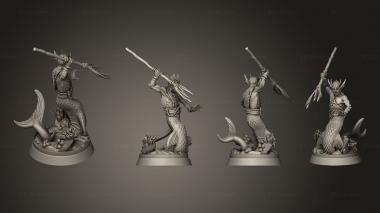 Military figurines Male Sea Elf Merman 3d model
