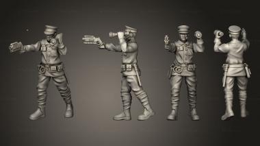 Military figurines Male Security Guard Head 3d model