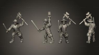 Military figurines Militia 01 3d model