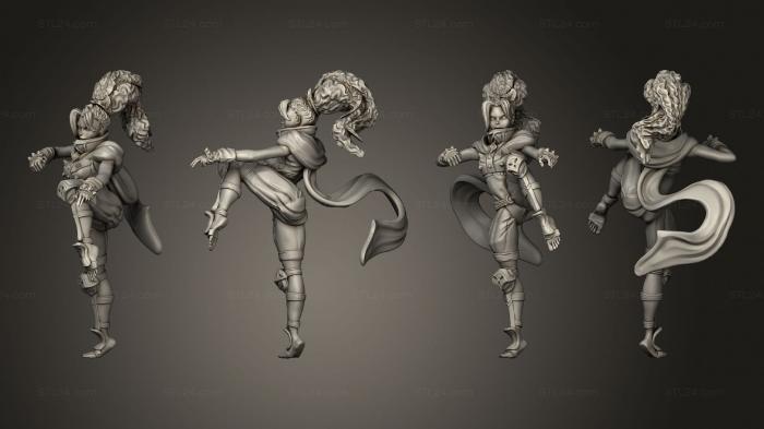 Military figurines (Monk Adventurer Fighting, STKW_9870) 3D models for cnc