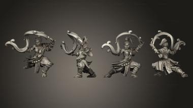 Military figurines Monk Females Spear 01 3d model