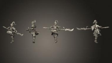 Military figurines Monk Females Spear 02 3d model