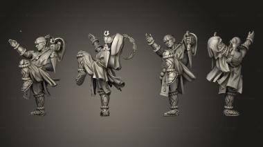 Military figurines Monk Females Spear 03 3d model