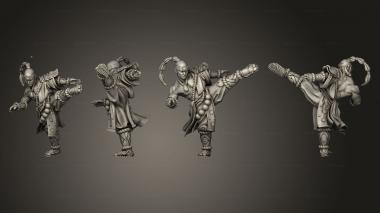 Military figurines Monk Females Spear 04 3d model