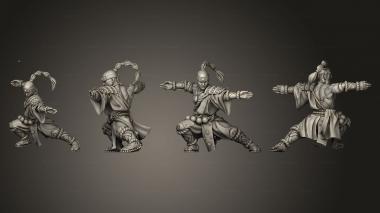Military figurines Monk Females Spear 05 3d model