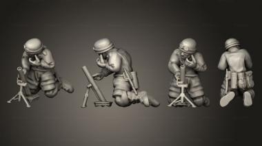 Military figurines Mortar 01 3d model