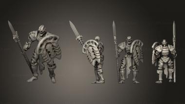 Military figurines mortas spearman 02 3d model