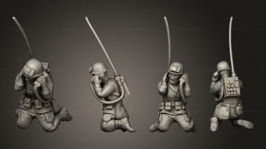 Military figurines Mortier paratrooper 04 3d model