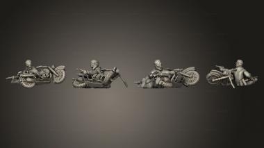 Military figurines Motards Allemands accidente 3d model