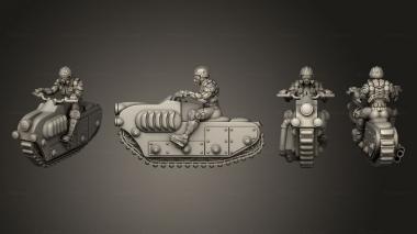 Military figurines motorbike biketerpillar 01 3d model