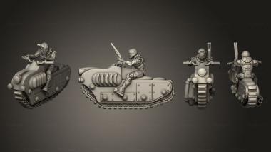 Military figurines motorbike biketerpillar 02 3d model