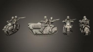 Military figurines motorbike biketerpillar 03 3d model