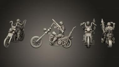 Military figurines motorbike chopper 02 3d model
