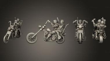 Military figurines motorbike chopper 03 3d model