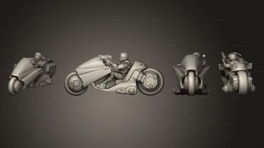 Military figurines motorbike concept 2 3d model