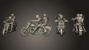 Military figurines motorbike custom 2 3d model