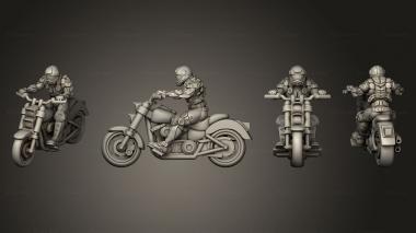 Military figurines motorbike custom 3d model