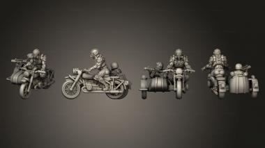 Military figurines motorbike sidecar 3d model