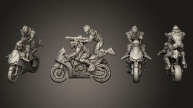 Military figurines motorbike sport 03 3d model
