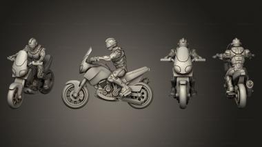 Military figurines motorbike trail 01 3d model