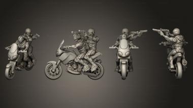 Military figurines motorbike trail 03 3d model