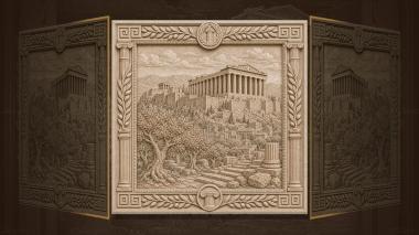 Panels Capitals of the World Athens - Acropolis and Parthenon 3d model