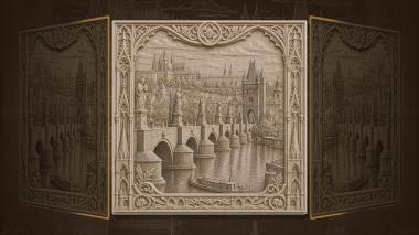 Panels Capitals of the World Prague - Charles Bridge and Prague Castle 3d model