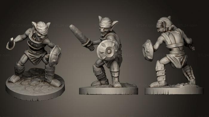 Toys (Goblin swordman 28mm Miiniature, TOYS_0203) 3D models for cnc