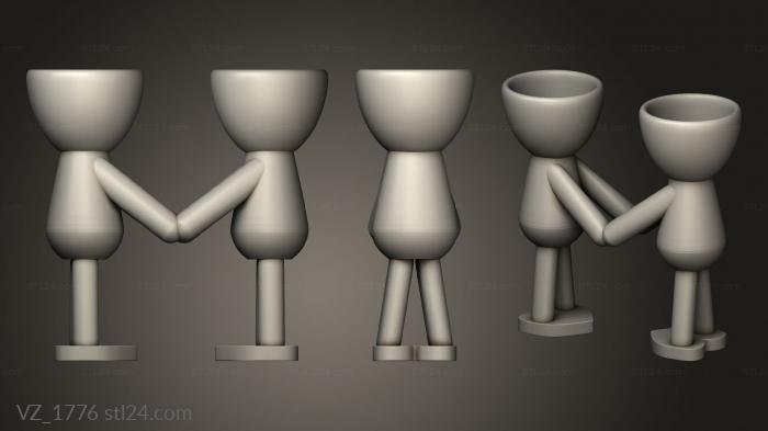 Вазы (Сосуд vaso влюбленный, VZ_1776) 3D модель для ЧПУ станка