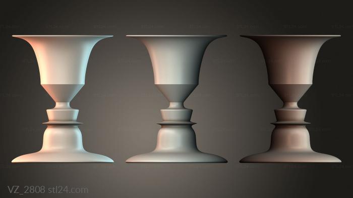 Вазы (Элегантная ваза чаша, VZ_2808) 3D модель для ЧПУ станка