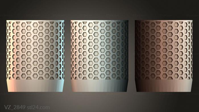 Вазы (Подставка для карандашей в форме сот, VZ_2849) 3D модель для ЧПУ станка