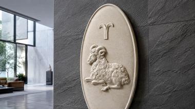 Zodiac Aries in the oval 3d model
