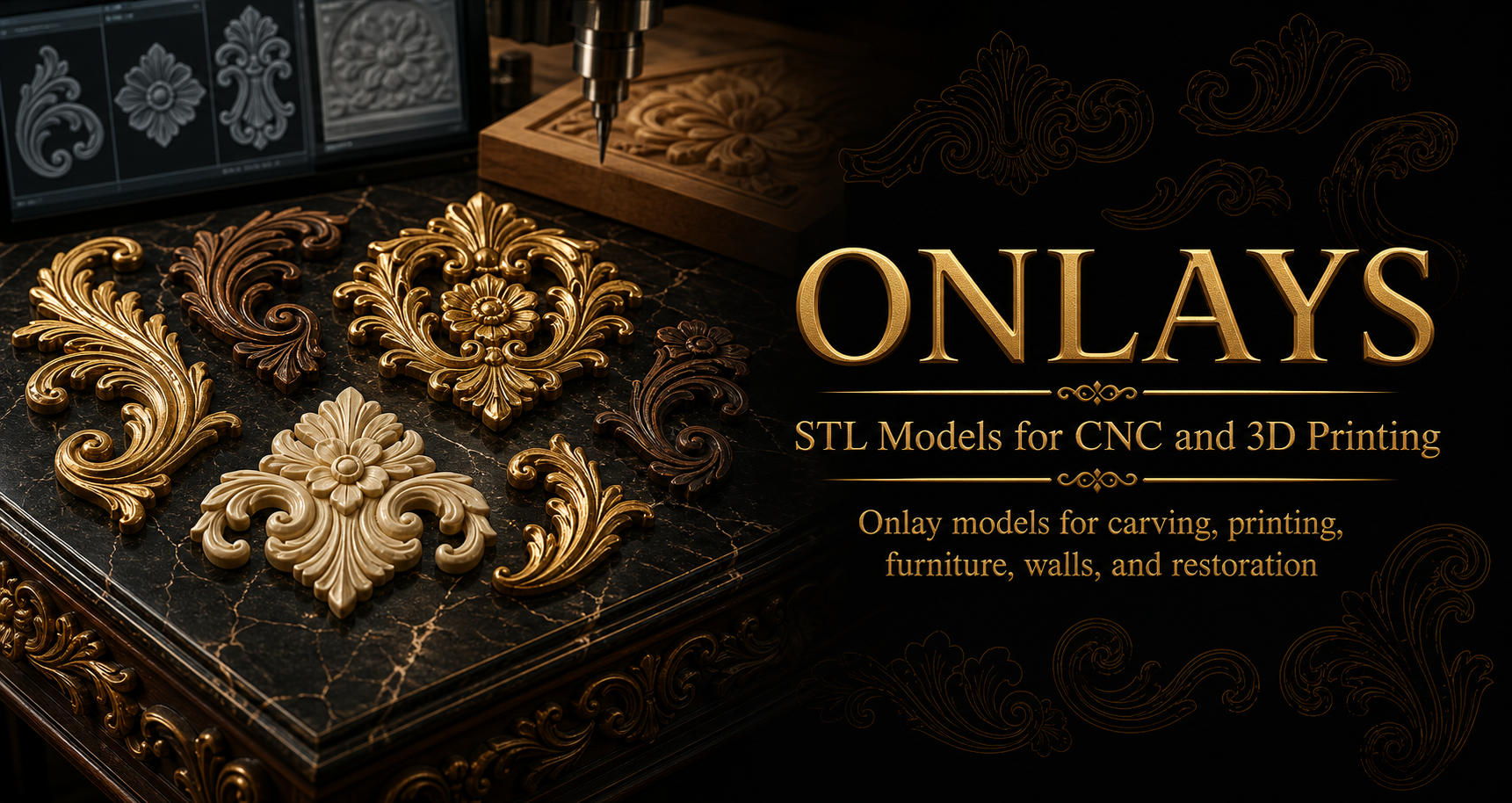 Onlays 3D модели для ЧПУ