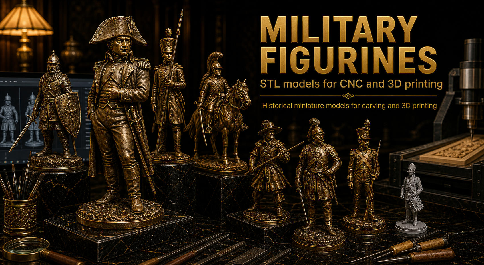 Military figurines 3D модели для ЧПУ
