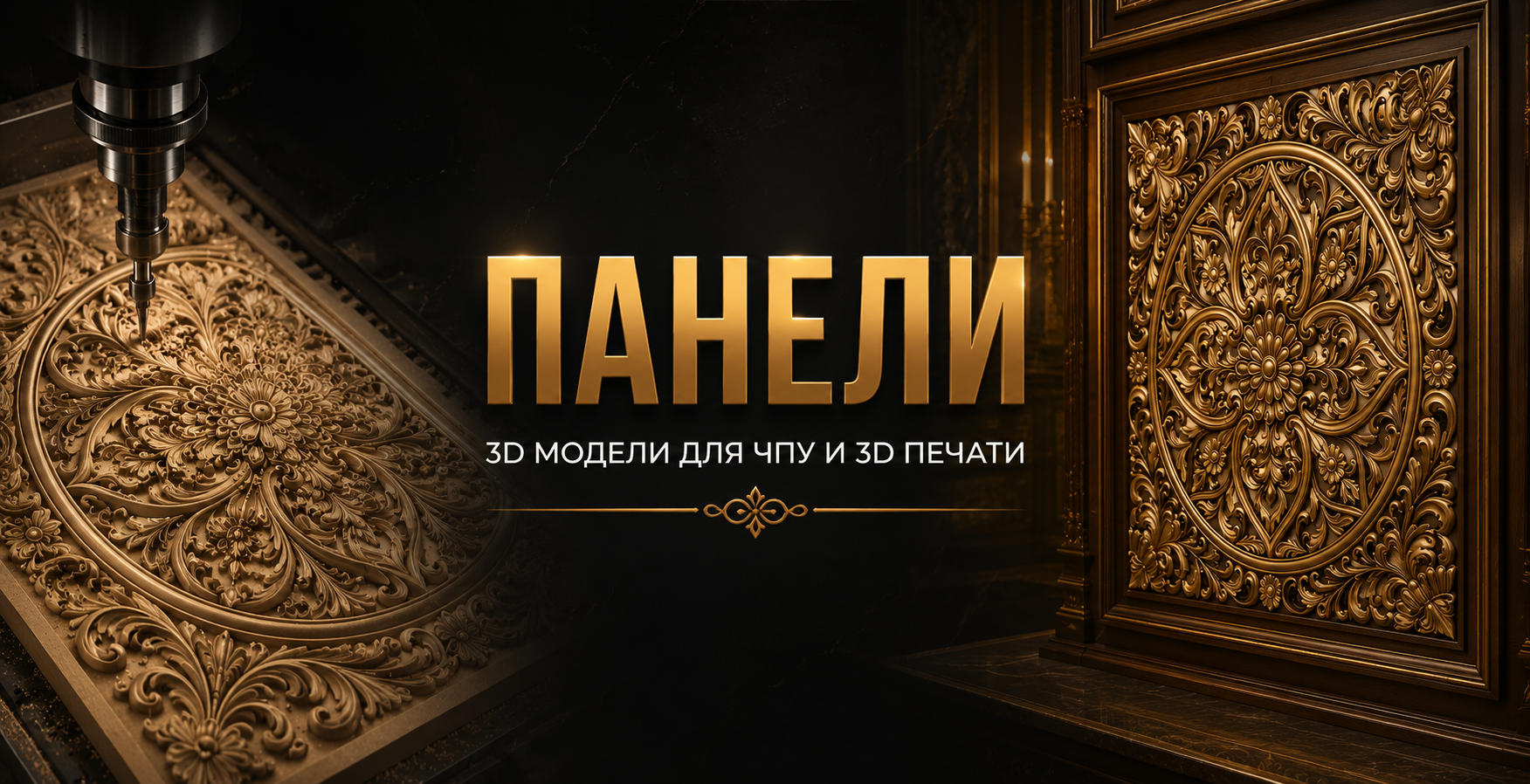 Панели разных форм 3D модели для ЧПУ