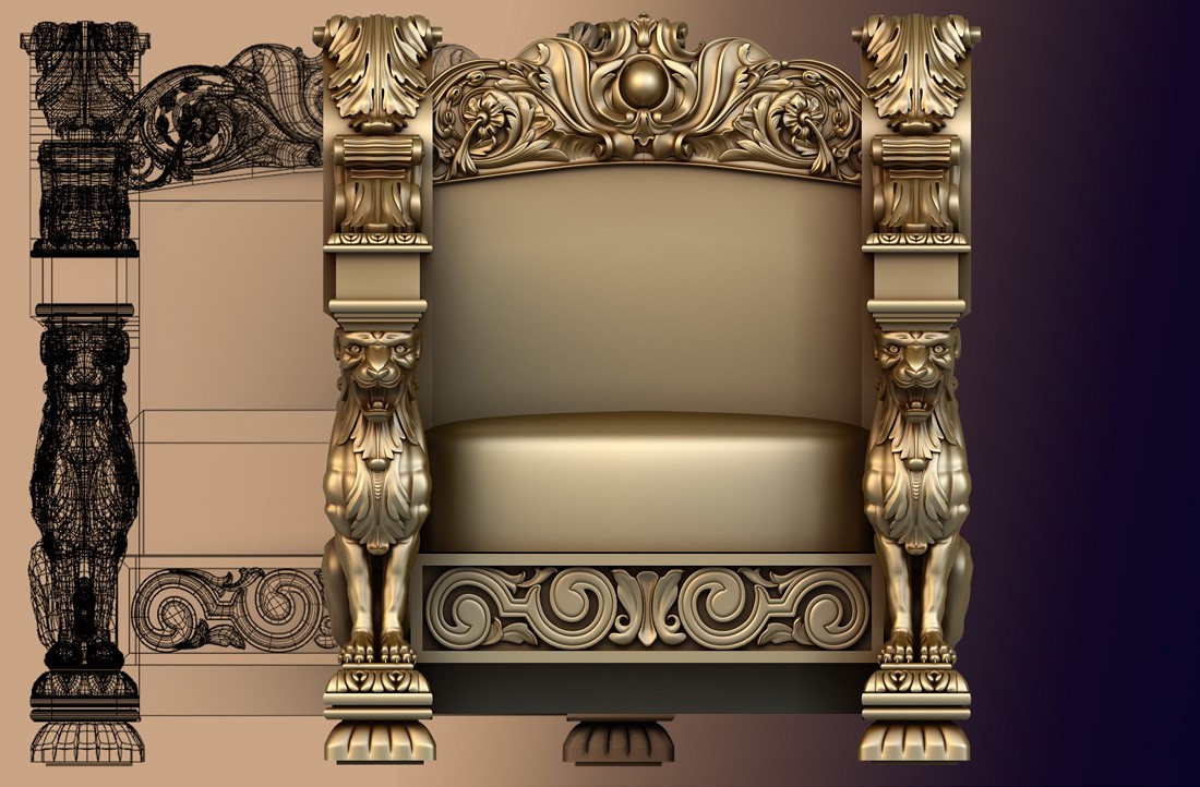 3D models of armchairs to order
